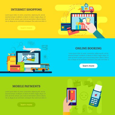 Teknoloji düz yatay Banner