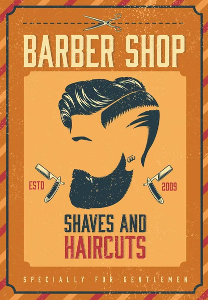 Cartaz da barbearia —  Vetores de Stock
