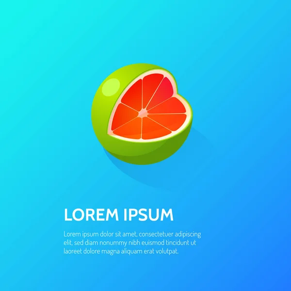 Ovocné citrusové izometrické ikony — Stockový vektor