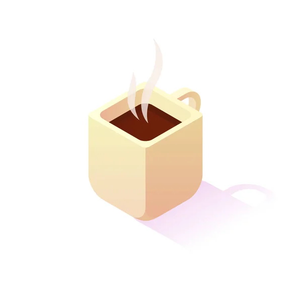 一杯のコーヒーの等尺性のアイコン — ストックベクタ