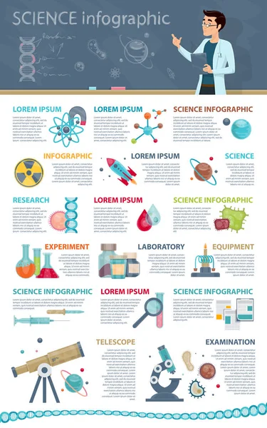 과학 Infographic 개념 — 스톡 벡터