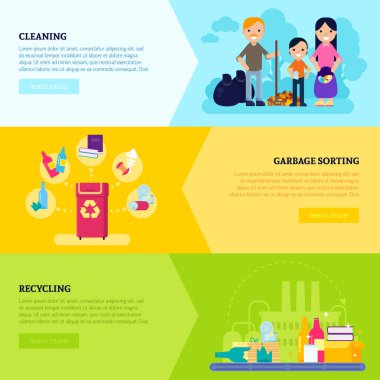 Çöp toplama yatay Banner