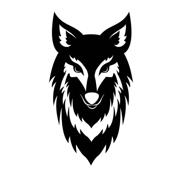 Logo cara de lobo negro — Vector de stock