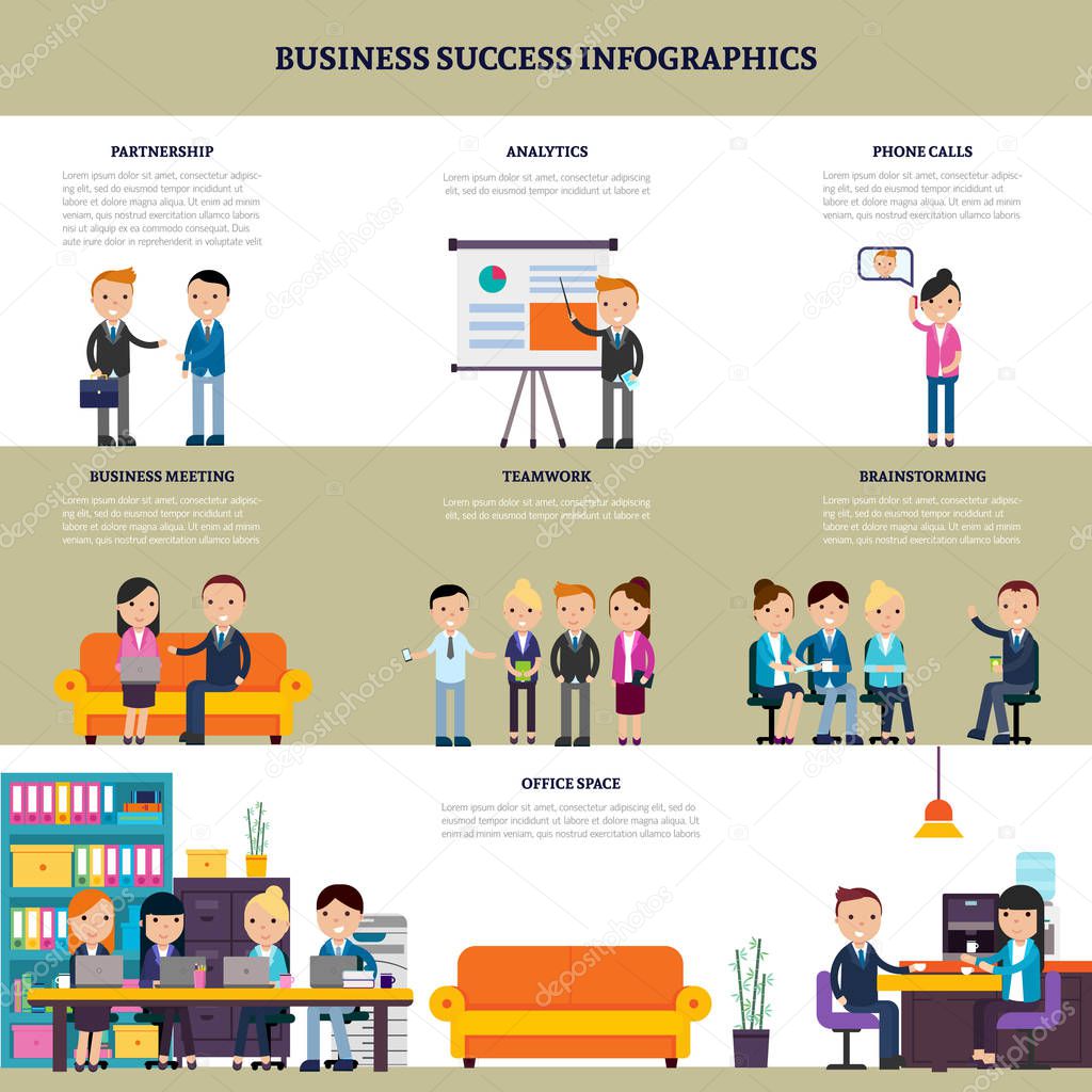 Business Success Flat Infographics