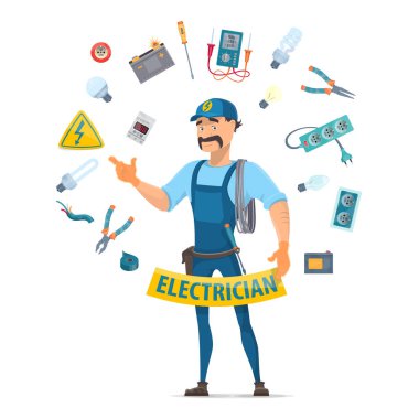 Renkli elektrik öğeleri kavramı