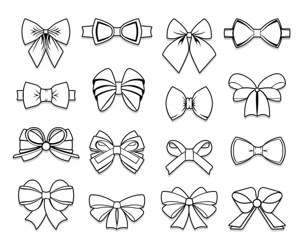 Beautiful Bows Elements Collection — Stock Vector
