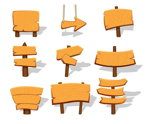 Spel lege houten borden Set — Stockvector