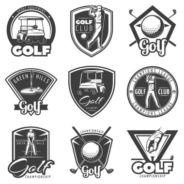 Vintage Golf etiketleri kümesi