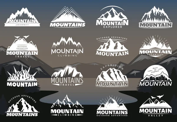 Vintage Mountains Logotypes — Stock Vector