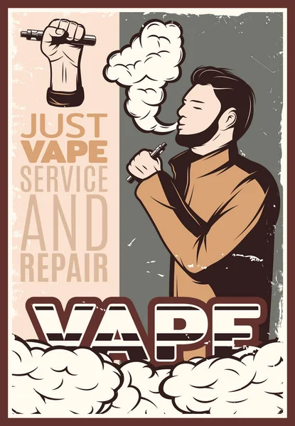 Plakat vaping Vintage — Wektor stockowy