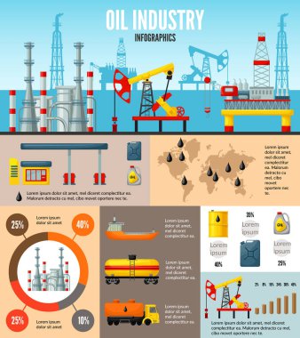 Petrol sanayi Infographic şablonu