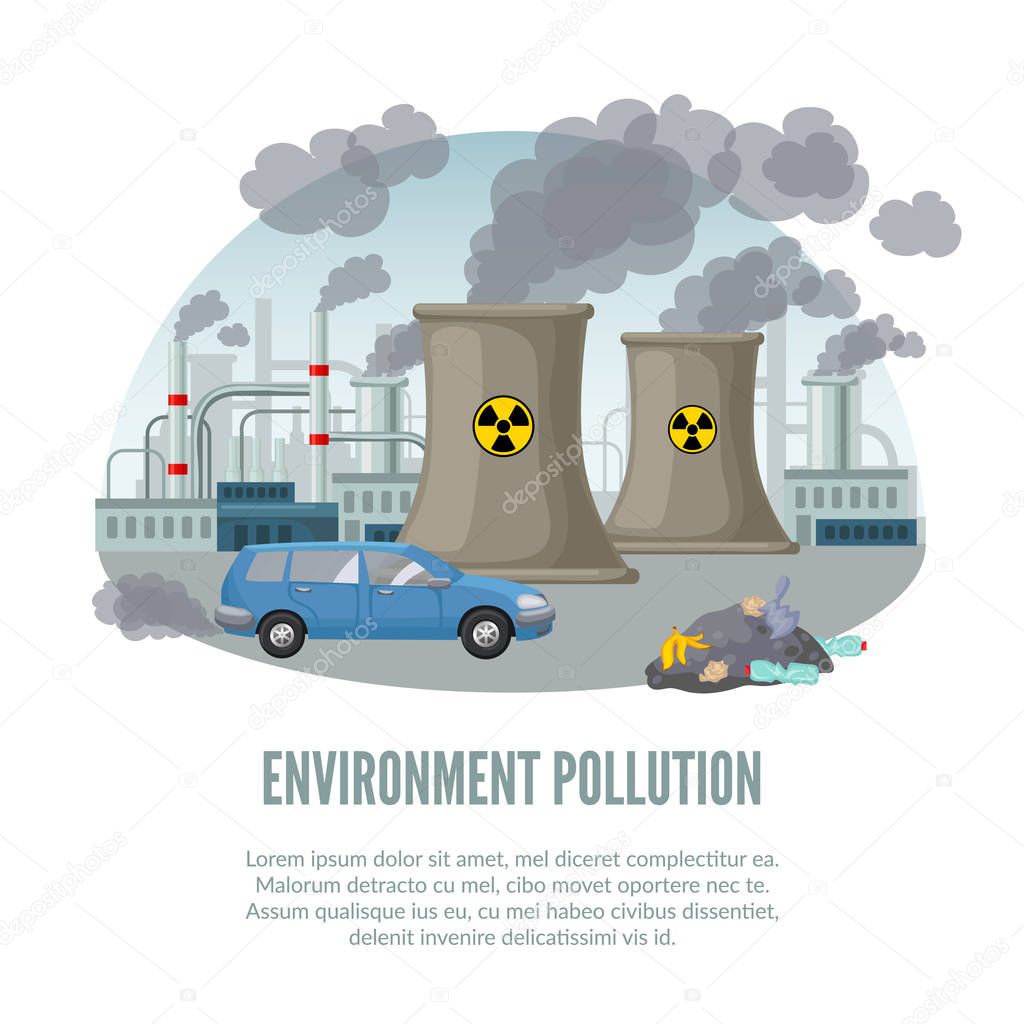 Cartoon Environmental Pollution Template