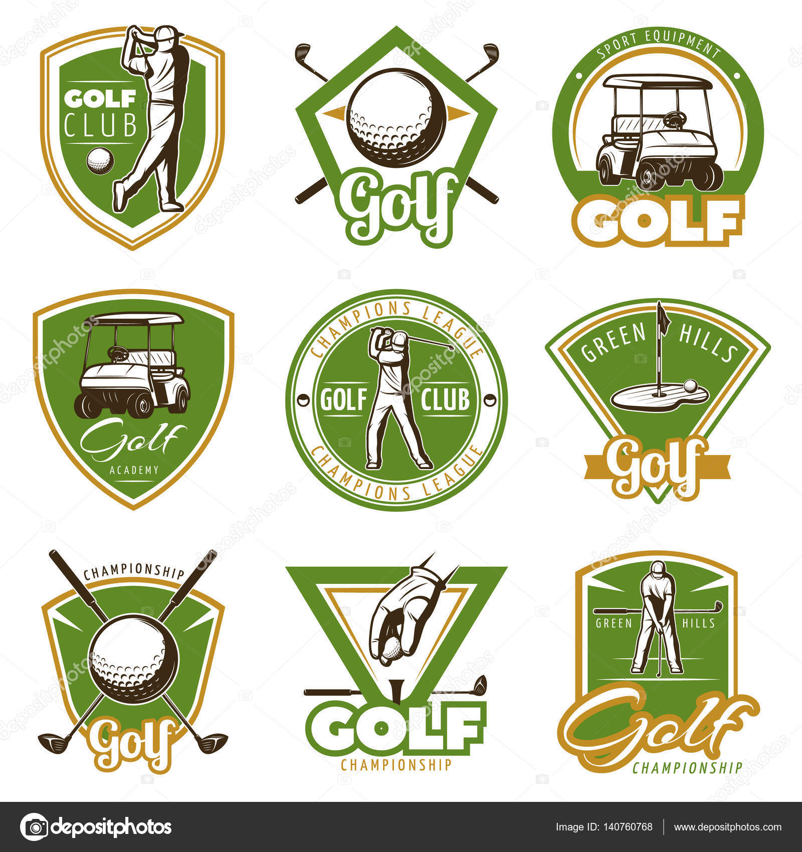 Colorful Vintage Golf Labels Stock Vector Image by ©Mogil 140760768