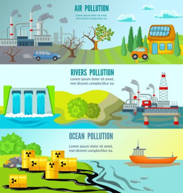 Ecological Problems Horizontal Banners clipart