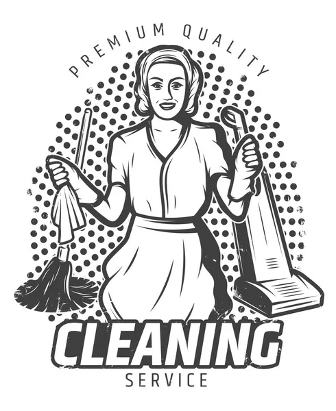 Plantilla de servicio de limpieza Vintage — Vector de stock