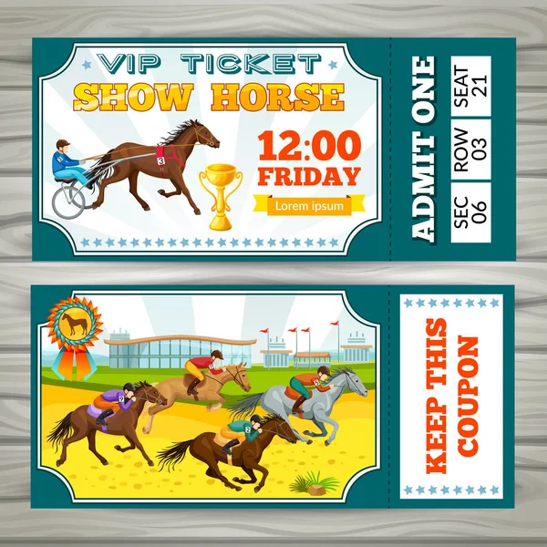 Bilhetes de Passe de Show Equestre —  Vetores de Stock