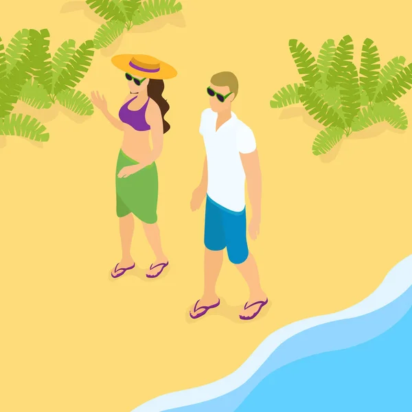 Vorlage für Sommerurlaub am Strand — Stockvektor