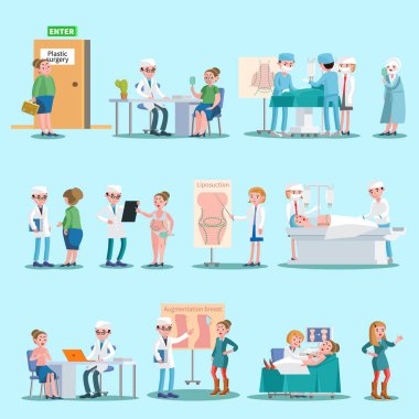 Plastik cerrahi öğeleri kümesi