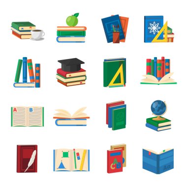 Okul kitapları Icons Set
