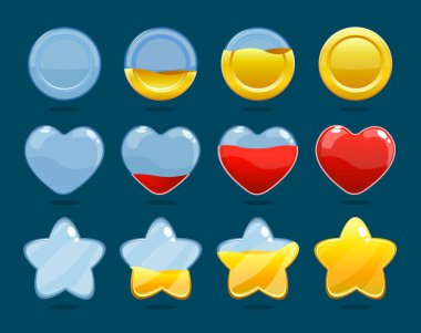 Oyun derecelendirme Icons Set