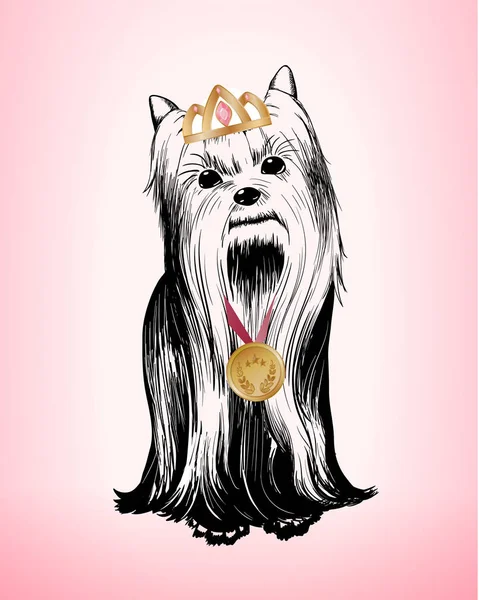 Ομορφη Glamour Dog νικητής πρότυπο — Διανυσματικό Αρχείο