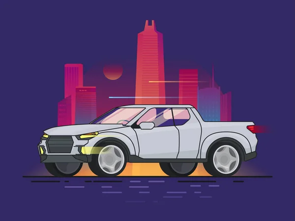 Concepto moderno del diseño del movimiento de la camioneta — Vector de stock