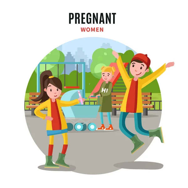 Colorido concepto de mujer embarazada — Archivo Imágenes Vectoriales