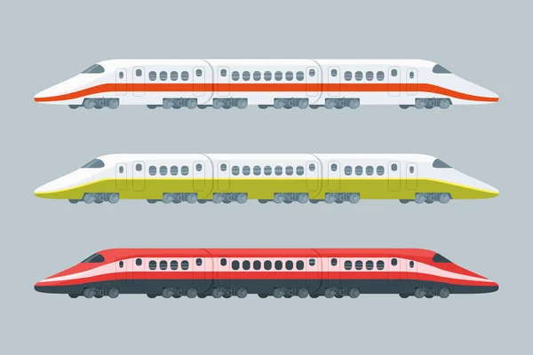 Byt moderní vysokorychlostní vlaky kolekce — Stockový vektor