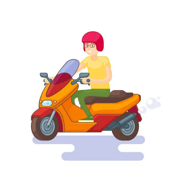 Colorful Scooter Flat Concept — Stock Vector