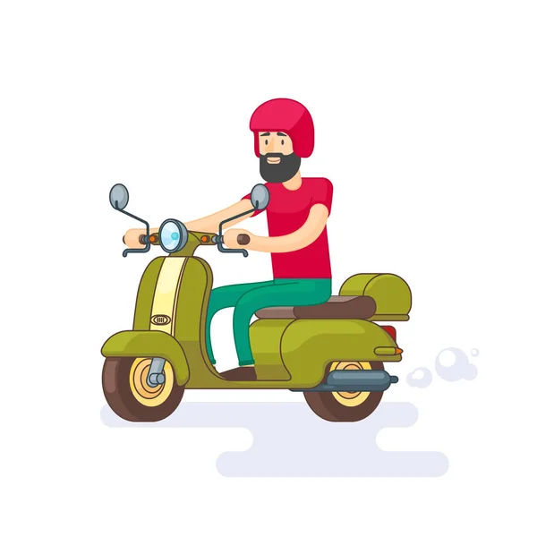 Colorful Moped Template — Stock Vector