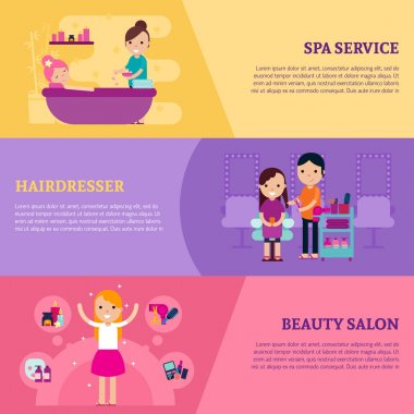 Güzellik yordamlar düz yatay Banner