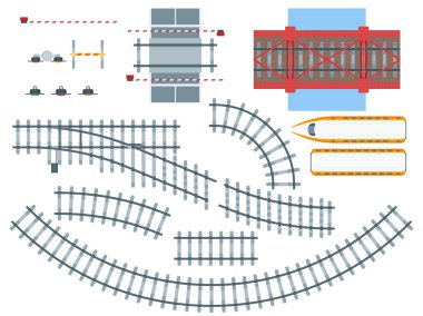 Düz tren öğeleri kümesi