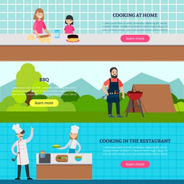Aşçılık insanlar yatay Banner