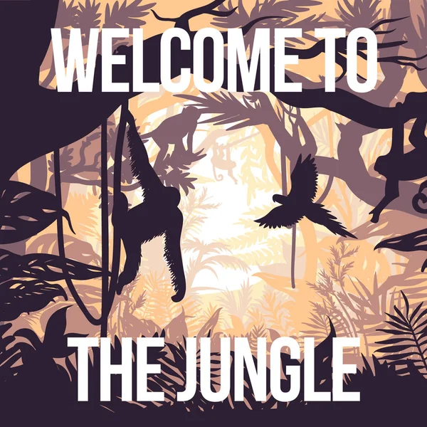 Cartaz de festa da selva leve — Vetor de Stock