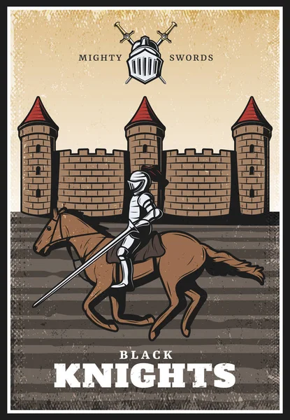 Красочный средневековый плакат — стоковый вектор