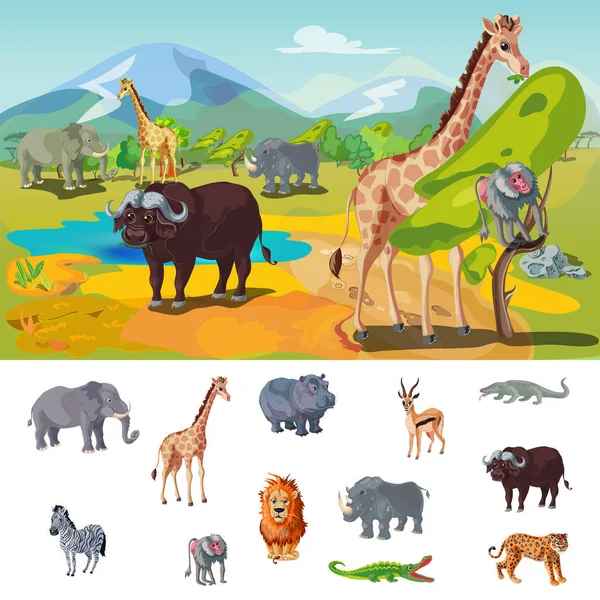 Africká divočina koncept — Stockový vektor