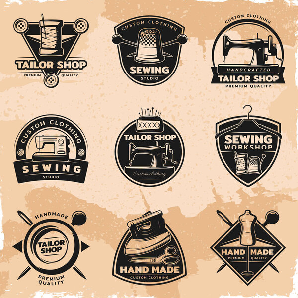 Черное шитье и тайлор-этикетки
