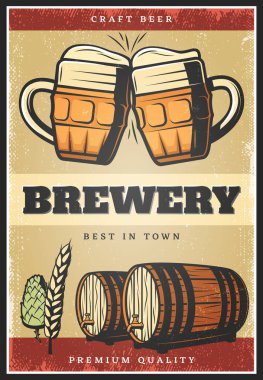 Renkli Vintage poster bira