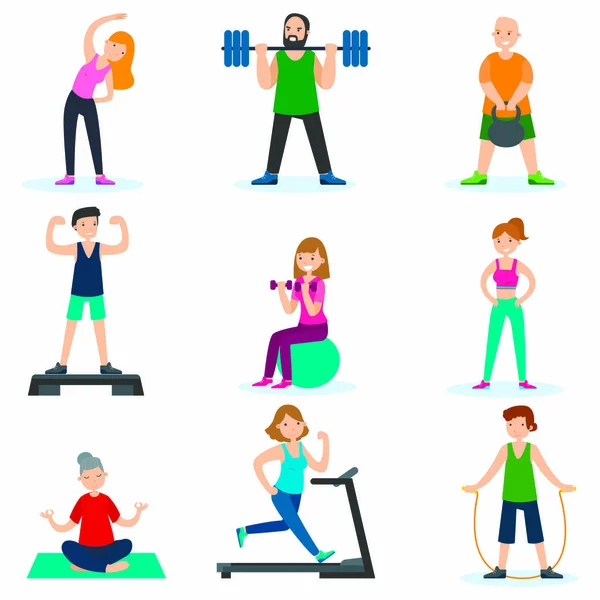 Workout People Set — Stock Vector