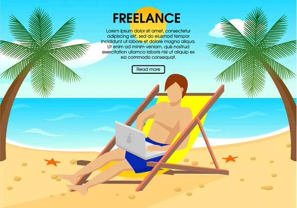 Flat Freelance käsite — vektorikuva