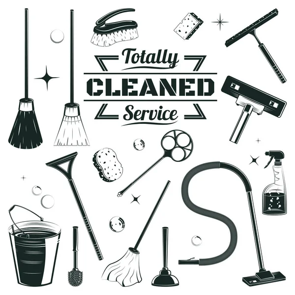 Hand Drawn Cleaning Elements Set — Stock Vector