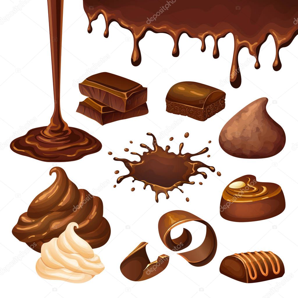 Animado: chocolate dibujo | Conjunto de elementos de Chocolate dibujos