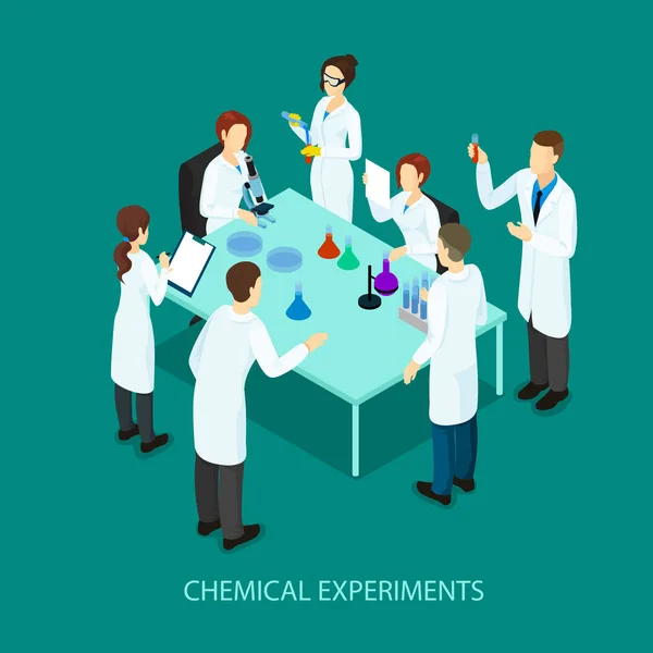 Modèle de recherche chimique isométrique — Image vectorielle