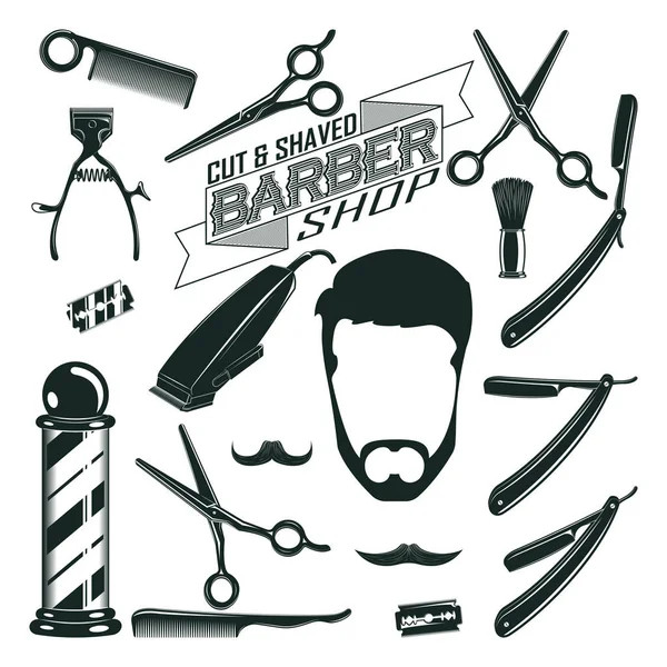 Vintage Barbershop element insamling — Stock vektor