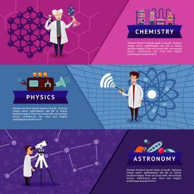 Renkli bilim yatay Banner