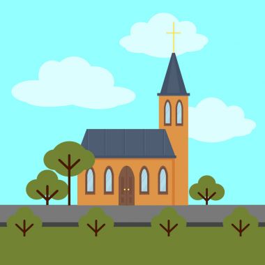 Renkli kilise bina şablonu