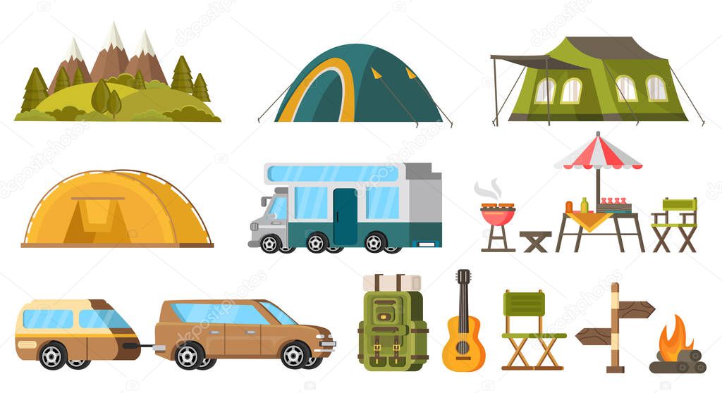 Traveling Camping Elements Set