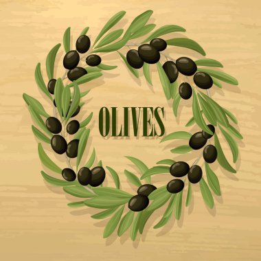 Çizgi film doğal Siyah Zeytin şablonu
