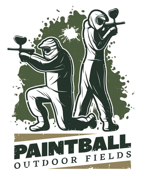 Vintage Paintball Club šablona — Stockový vektor
