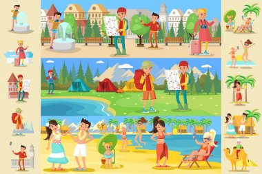 İnsanlar Infographic kavramı seyahat